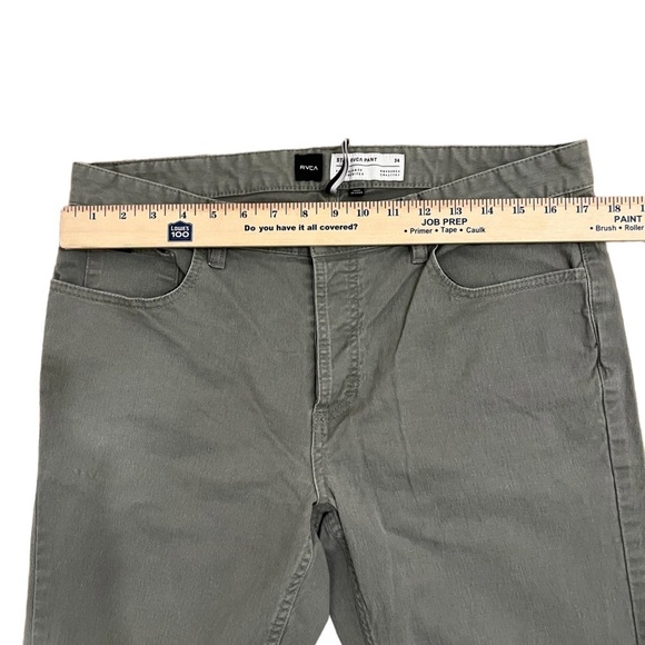 RVCA Mens Stay RVCA Button Fly Gray Straight cut Pants Size 34 - Picture 6 of 9